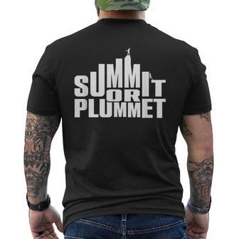 Rock Climbing & Bouldering Quote Summit Or Plummet Men's T-shirt Back Print | Mazezy