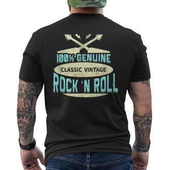 Rock N Roll Classic Vintage Rock Guitars Music Men's T-shirt Back Print | Mazezy