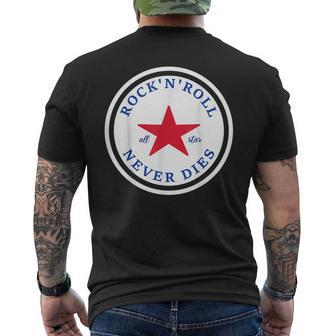Rock N Roll Never Dies Rock And Roll All Star Music Men's T-shirt Back Print - Thegiftio UK