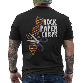 Rock Paper Crispr Dna Biologist Genetic Engineering Science Men's T-shirt Back Print | Mazezy