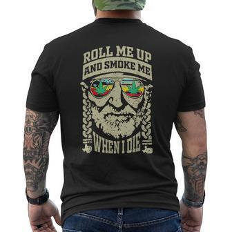 Roll Me Up And Smoke Me When I Die Men's T-shirt Back Print - Monsterry