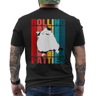 Rolling Fatties Cat Funny Cat Lover Cat Pet Owner Mens Back Print T-shirt - Seseable