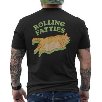 Rolling Fatties Funny Weed Cat Marijuana Weed Funny Gifts Mens Back Print T-shirt | Mazezy