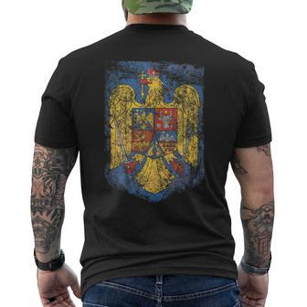 Romanian Pride Coat - Of Arms Of Romania Heritage Celtic Mens Back Print T-shirt | Mazezy