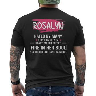 Rosalyn Name Gift Rosalyn Hated By Many Loved By Plenty Heart Her Sleeve V2 Mens Back Print T-shirt - Seseable