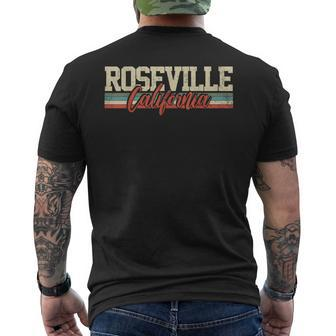 Roseville California Men's T-shirt Back Print | Mazezy