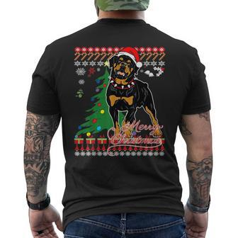 Rottweiler Ugly Christmas Sweater Men's T-shirt Back Print - Monsterry AU