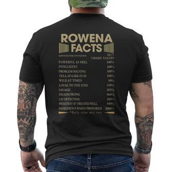 Rowena Name Gift Rowena Facts Mens Back Print T-shirt - Seseable