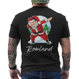 Rowland Name Gift Santa Rowland Mens Back Print T-shirt - Seseable