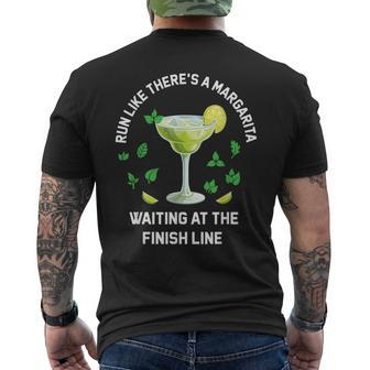 Run Like There's A Margarita Waiting At The Finish Line Men's T-shirt Back Print - Seseable