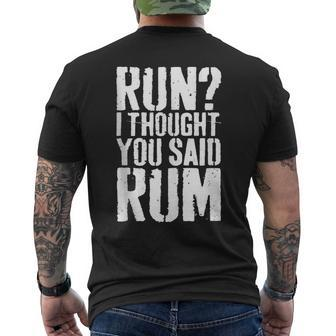 Run I Thought You Said Rum Drinking Men's T-shirt Back Print - Seseable