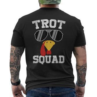 Running Turkey Sunglasses Trot Squad Thanksgiving Men's T-shirt Back Print | Mazezy