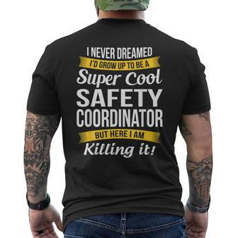 Safety Coordinator Men's T-shirt Back Print | Mazezy
