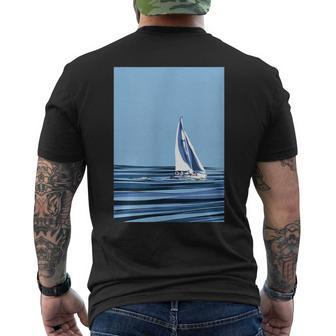 Sailboat With Background Men's T-shirt Back Print | Mazezy AU