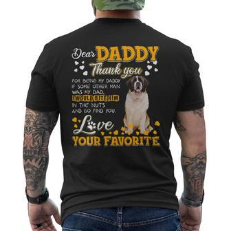 Saint Bernard Dog Dear Daddy Thank You For Being My Daddy 1 Mens Back Print T-shirt - Monsterry DE