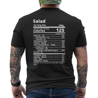 Salad Nutrition Facts Funny Food Thanksgiving Friendsgiving Thanksgiving Funny Gifts Mens Back Print T-shirt | Mazezy