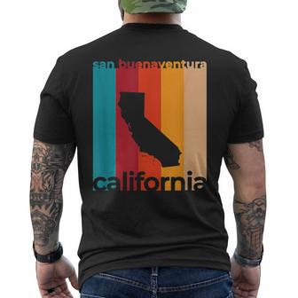 San Buenaventura Ca Souvenirs Retro California Men's T-shirt Back Print | Mazezy
