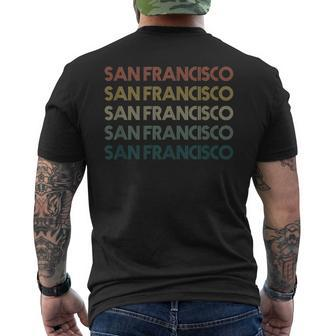 San Francisco California State Pride Vintage Retro 70S State Mens Back Print T-shirt | Mazezy