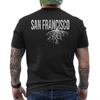 San Francisco California Usa Roots Distressed Design Mens Back Print T-shirt | Mazezy