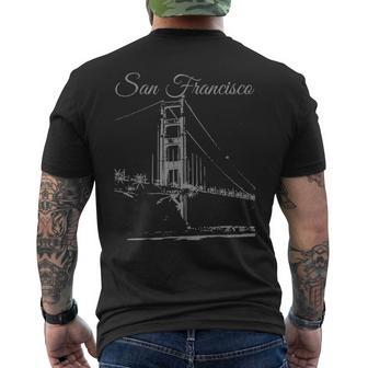 San Francisco Golden Gate Bridge California Souvenir Men's T-shirt Back Print | Mazezy