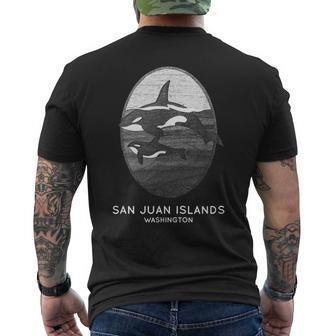 San Juan Islands Washington Orca Whale Souvenir Men's T-shirt Back Print | Mazezy