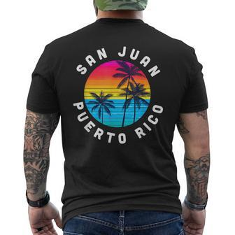 San Juan Puerto Rico Vacation Souvenir Sunset Beach Mens Back Print T-shirt - Seseable