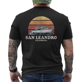 San Leandro Ca Vintage Boating 70S Retro Boat Men's T-shirt Back Print | Mazezy