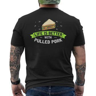 Sandwich Lover For Pulled Pork Lover And Fast-Food Men's T-shirt Back Print | Mazezy