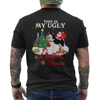 Santa Riding Alaskan This Is My Ugly Christmas Sweater Men's T-shirt Back Print - Monsterry UK