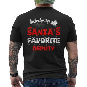 Santas Favorite Deputy Job Xmas Men's Back Print T-shirt | Mazezy AU