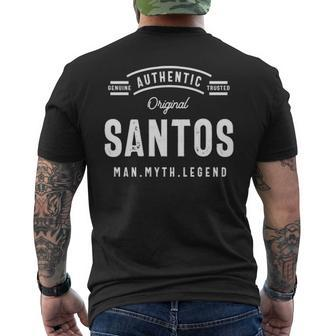 Santos Name Gift Authentic Santos Mens Back Print T-shirt - Seseable