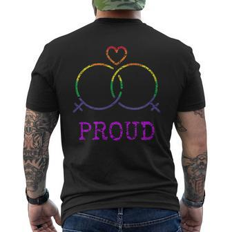 Sapphic Pride WW Lesbian Pride Lgbt Mens Back Print T-shirt | Mazezy