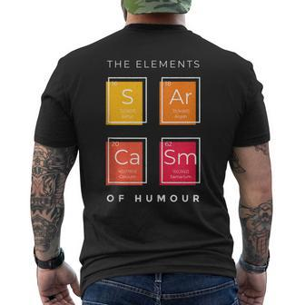 Sarcasm - Elements Of Humor Funny Mens Back Print T-shirt | Mazezy