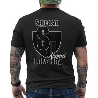 Sarcasm University Alumni Mens Back Print T-shirt | Mazezy