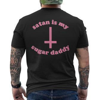 Satan Is My Sugar Funny Daddy Halloween Aesthetic Vintage Halloween Funny Gifts Mens Back Print T-shirt | Mazezy
