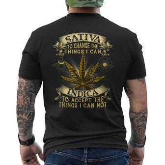 Sativa To Change The Things I Can Indica Cannabis Weed Leaf Mens Back Print T-shirt - Seseable