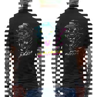 Savage Panther Synthwave Style Men's T-shirt Back Print - Thegiftio