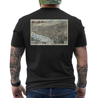 Savannah Ga Historic Map Men's T-shirt Back Print | Mazezy AU