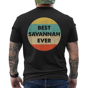 Savannah Name Men's Back Print T-shirt | Mazezy