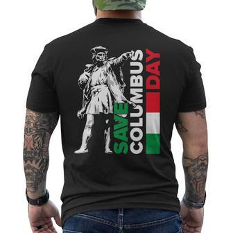 Save Columbus Day - Italian Pride Mens Back Print T-shirt | Mazezy