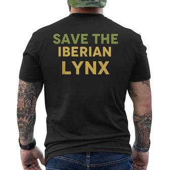 Save The Iberian Lynx Men's T-shirt Back Print | Mazezy