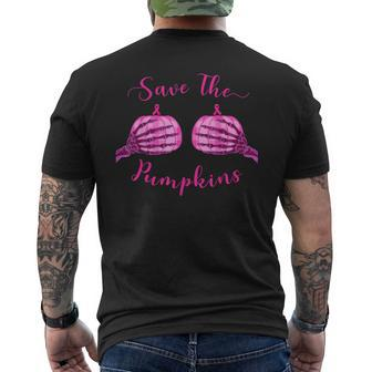 Save Your Pumpkins For Breast Cancer Awareness & Halloween Men's T-shirt Back Print - Thegiftio UK