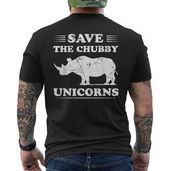Save The Chubby Unicorns Funny Unicorn Quote Unicorn Funny Gifts Mens Back Print T-shirt | Mazezy