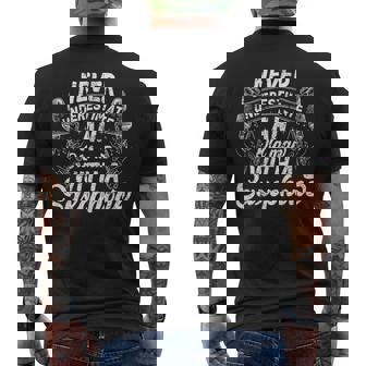 Saxophonists Never Underestimate An Old Man With A Saxophone Men's T-shirt Back Print | Mazezy