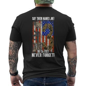 Say Their Names Joe Names 13 Army Heroes Men's Back Print T-shirt | Mazezy