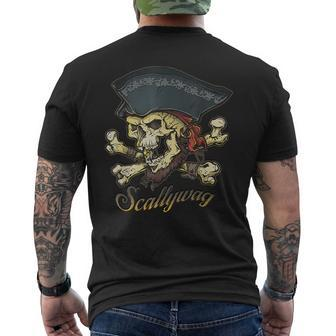 Scallywag Pirate Skull And Crossbones Jolly Roger Jolly Roger Men's T-shirt Back Print | Mazezy