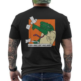 Scared Money Don't Make Money Retro Gator Comic Men's T-shirt Back Print | Mazezy