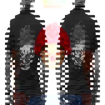 Scary Clown Evil Halloween Costume Creepy Killer Mens Back Print T-shirt | Mazezy
