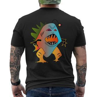 Scary Colorful Fish Sea Monster Creature Graphic Mens Back Print T-shirt | Mazezy
