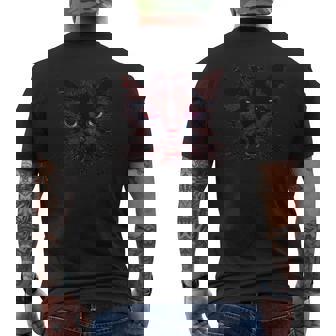 Scary Creepy Black Kitty For Cat And Kitten Lovers Mens Back Print T-shirt | Mazezy